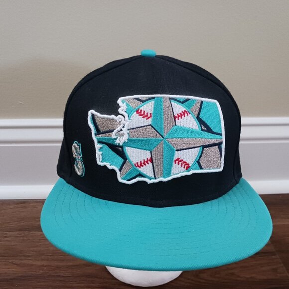 New Era Seattle Mariners Washington State Cap 59Fifty Fitted 7 1/2 Wool Blend - Picture 1 of 6